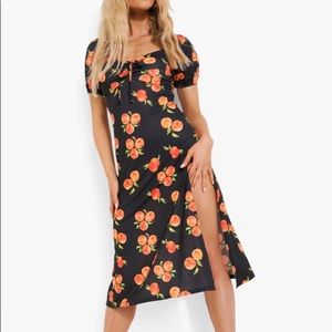 Peach print midi dress!!!